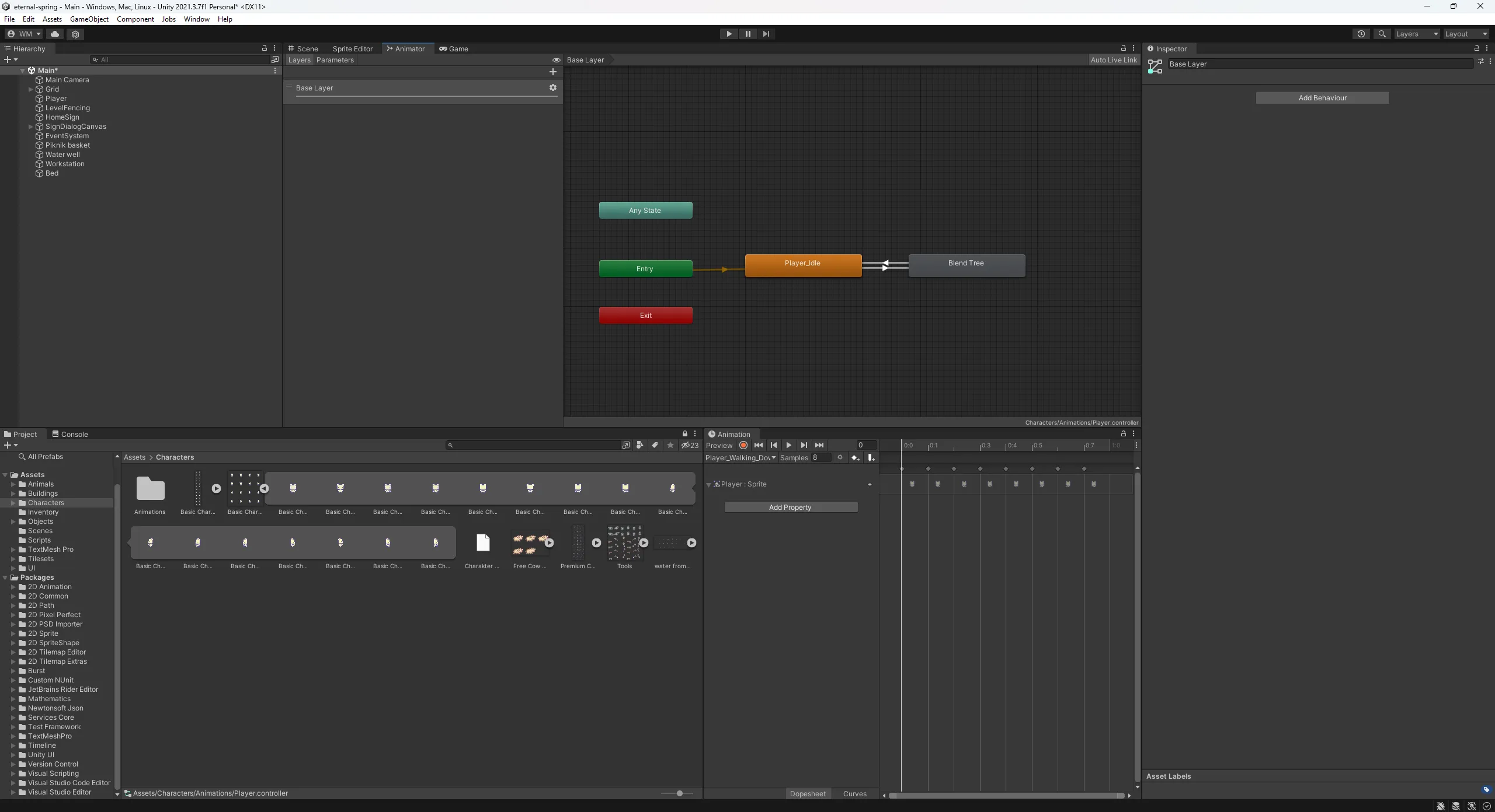 Editor with animator window